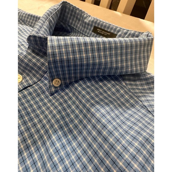 Eddie Bauer Mens Blue plaid button up long sleeve shirt-M - Picture 3 of 15